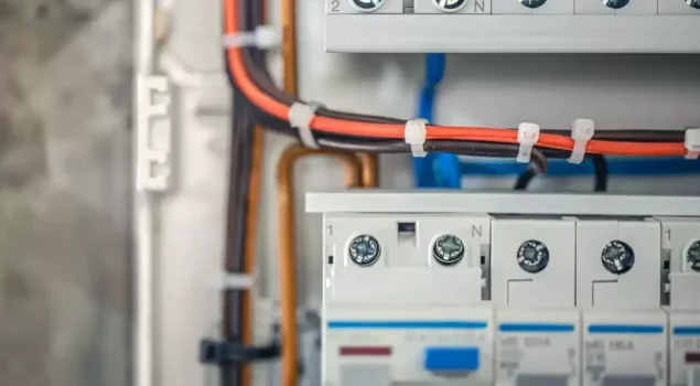 Fiação bem protegida para garantir a segurança da utilização de geradores de energia.